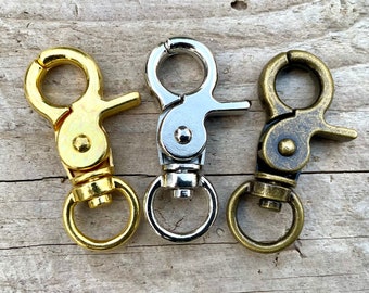 Brass Swivel Clasp / Lobster Clasp Bronze - Heavy Duty Collar Clip, Dog Tag Lock Hook, Trigger Snap, Lobster Clasp for Pet Harness or Purse