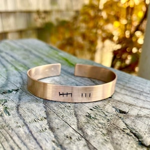 Men&#39;s Bronze Anniversary Bracelet | 8th Anniversary Gift | Tally Marks Bracelet - Our Eighth - Eight Years and Counting