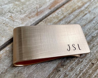 Personalized Money Clip | Monogram Money Clip in Bronze - 8th Anniversary Gift | Groomsman Gift - Money Clip in Bronze