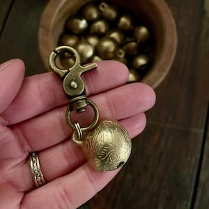 Dog Collar Bell - Antique Inspired Brass Sleigh Bell - Pet Collar Bell- Jingle Bell - Bronze Bell - Hiking Dog Alert Bell - Bear Bell