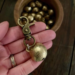 Dog Collar Bell - Antique Inspired Brass Sleigh Bell - Pet Collar Bell- Jingle Bell - Bronze Bell