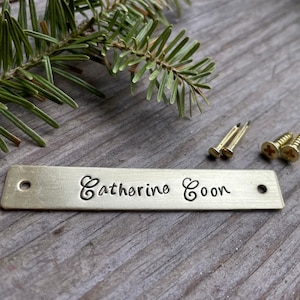 Custom Saddle Plate - Personalized Equine Name Tag - Engraved Brass Tack Tag - Equestrian Gift - Stamped Saddle ID in Brass or Nickel Silver