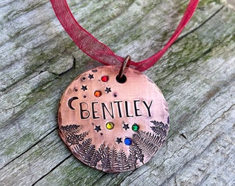 Personalized Pet Rainbow Bridge Memorial Gift - Custom Dog Sympathy Ornament Suncatcher in Copper, Loss of Pet Gift for Pet Parent