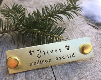 Custom Horse Halter Name Plate - Brass Halter Tag - Equestrian Gift - Personalized Horse Name Plate in Brass or Nickel Silver