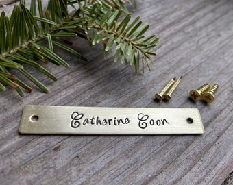 Custom Saddle Plate - Personalized Equine Name Tag - Engraved Brass Tack Tag - Equestrian Gift - Stamped Saddle ID in Brass or Nickel Silver