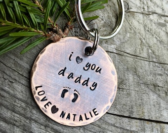 Gift for Father's Day - Personalized Gift for New Grandpa - Bronze Keychain - New Baby Gift - Baby Name Keychain - Gift for New Dad