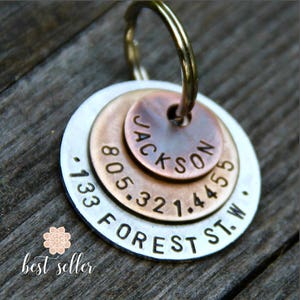 Custom Dog Tag Pet ID Tag Jackson in Layered Mixed Metal, as featured in Martha Stewart Living image 1