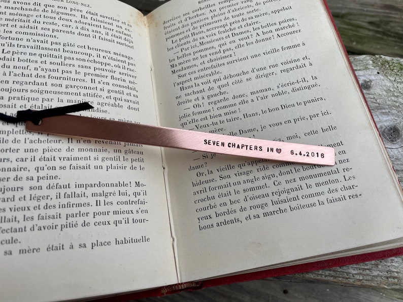 Copper Anniversary Bookmark, 7th Anniversary Gift Metal Bookmark Custom Quote Bookmark, Personalized Bookmark, Gift for Book Lovers image 6