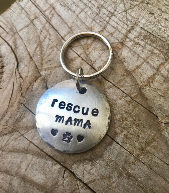 TIIMG Pet Adoption Gift Pet Rescue Gift Rescue Mom Rescue Dad Couple Keychain Set for Dog Cat Owner Animal Lover Gift