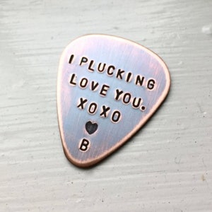 Custom Guitar Pick in Copper 7th Anniversary Gift For Him Personalized Copper Gift for Dad, Husband or Boyfriend image 2
