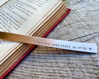 8th Bronze Anniversary Gift - Solid Bronze Bookmark, Personalized Eighth Anniversary For Her - Custom Quote Bookmark, Gift for Book Lovers