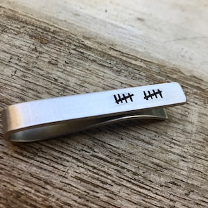 10th Anniversary Tie Bar / Tie Tack | 10th Anniversary Gift |  Traditional Anniversary - Tally Marks - Our Tenth