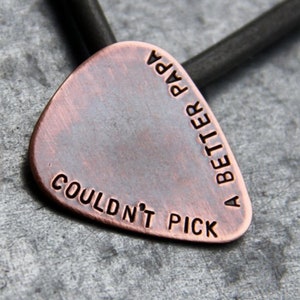 Custom Guitar Pick in Copper 7th Anniversary Gift For Him Personalized Copper Gift for Dad, Husband or Boyfriend image 3