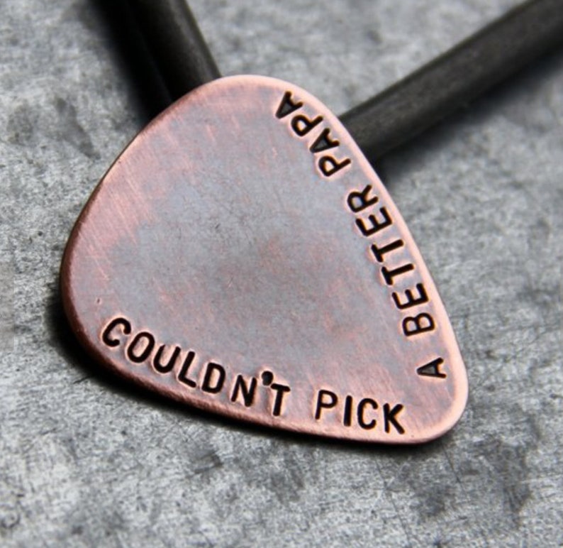 Custom Guitar Pick in Copper 7th Anniversary Gift For Him Personalized Copper Gift for Dad, Husband or Boyfriend image 3