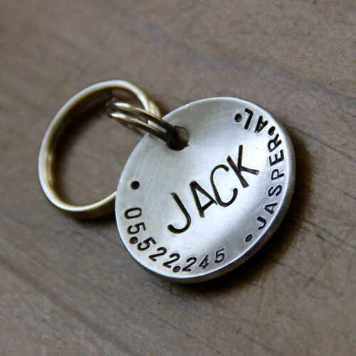 Custom Dog Tag Gus ID Tag in Brushed Aluminum Etsy