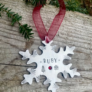 Ornament for Pet Personalized Dog Ornament Christmas Ornament Personalized Hand Stamped Snowflake Ornament Personalized Ornament image 5