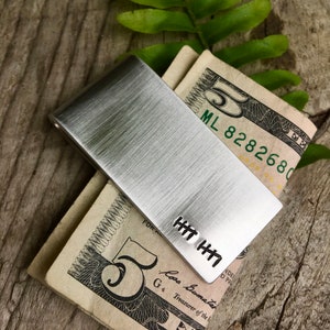 Custom Money Clip | Tenth Anniversary Gift - Traditional 10th Anniversary | Tally Mark Money Clip - Silver Money Clip