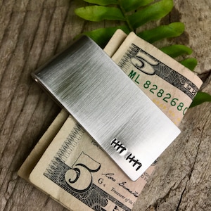 Benutzerdefinierte Geldklammer | Jubiläumsgeschenk - Traditionelle Dose zum 10-jährigen Jubiläum für Ihn Aluminium Tally Mark Geldklammer - Silber Geldklammer