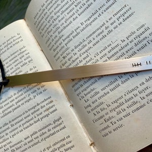 Custom Bronze Anniversary Bookmark, 8th Eighth Anniversary Gift - Tally Mark Bookmark, Personalized Metal Bookmark, Gift for Book Lovers