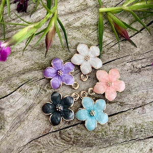 Flower Charm, Dog Collar Tag Charm, Pet ID, Metal Flower, Charms for Pets, Engraved Tag, Brass Pet ID, Small Gold Dog Cat Collar Nametag