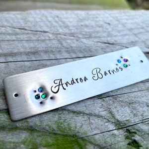Custom Bling Horse Halter Nameplate - Gift for Equestrians - Name Tag with Crystals - Sparkle Bridle, Saddle ID - Dressage Trainer Boarder