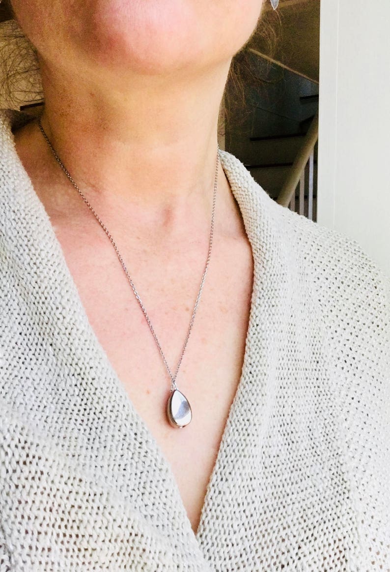 Pet Loss Jewelry Simple Teardrop Urn Necklace Cremation Urn Necklace Teardrop Urn Necklace