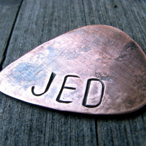 Custom Guitar Pick in Copper 7th Anniversary Gift For Him Personalized Copper Gift for Dad, Husband or Boyfriend image 5