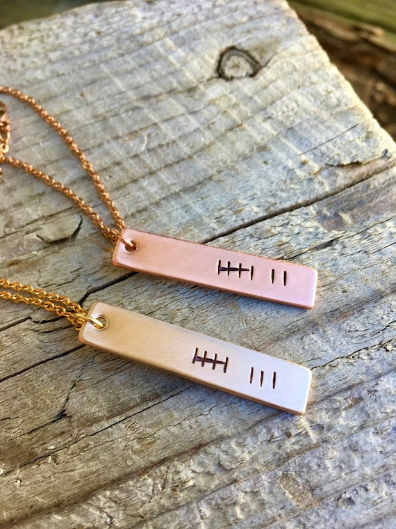 Custom Eighth Anniversary Necklace Tally Mark Necklace Traditional Bronze Anniversary Gift 8th Anniversary Gift for Her Etsy