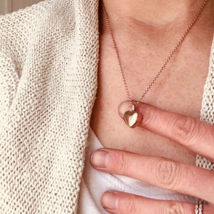 Urn Memorial Necklace - Cremation Urn Necklace / Cremate Jewelry, Rose Gold Memorial Necklace Pet Loss Jewelry, Simple Heart Urn Necklace