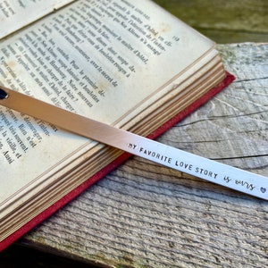 Bronze Anniversary Bookmark, 8th Anniversary Gift - Custom Quote Bookmark, Personalized Bookmark, Gift for Book Lovers