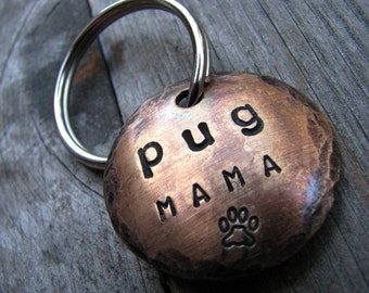 Pug Lover Gift - Pug Gift - Pug Mom Keychain - Dog Lover Keychain... the perfect gift for Pug lovers