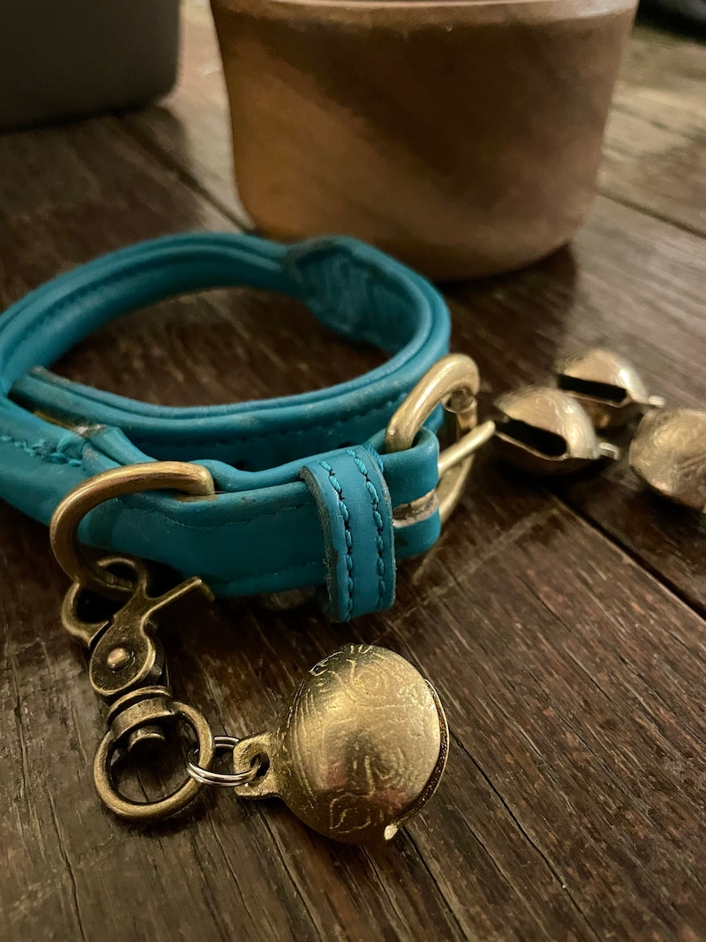 Dog Collar Bell Antique Inspired Brass Sleigh Bell Pet Etsy