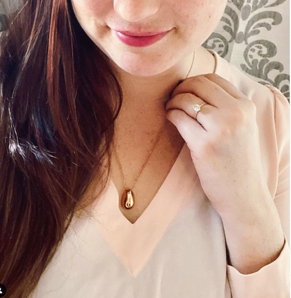 Rose Gold Teardrop Urn Ashes Necklace Pet Loss Ash Cremation