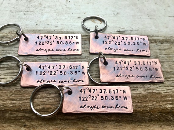 Custom Coordinate Keychain Latitude Longitude Keychain Moving