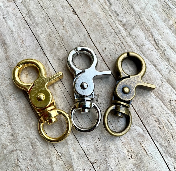 DIY Ribbon Cat Head Swivel Lobster Clasp Keychain - Gold