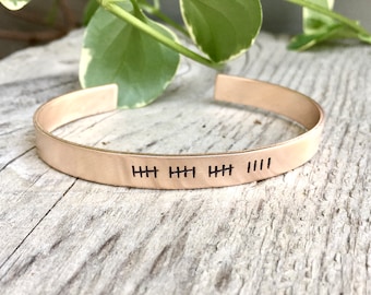 Bronze Anniversary Bracelet | 19th Anniversary Gift | Tally Marks Bracelet - Our Nineteeth - 19 Years and Counting