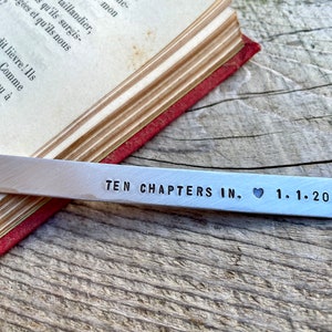 10th Anniversary Bookmark - Personalized Aluminum Bookmark, Gift for Tin Anniversary, Custom Quote Bookmark. Gift for Book Lovers