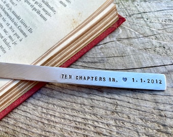 10th Anniversary Bookmark - Personalized Aluminum Bookmark, Gift for Tin Anniversary, Custom Quote Bookmark. Gift for Book Lovers