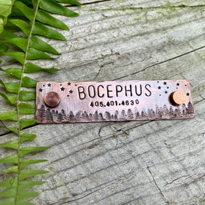 Rivet On Dog Tag Dog Collar Nameplate Personalized Pet ID Tag Dog Collar Quiet Tag Screw On Copper Jupiter Pet ID Tag image 3