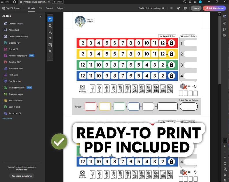 Qwixx Make Your Own Score Sheet 2sided (traditional & Scrambled