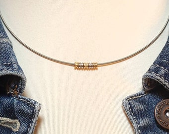 Guitar String Choker Necklace, Custom Fit Minimalist Jewelry, Music Lover Gift, Unisex Jewelry, Guitar Gift, Recycled Guitar Strings