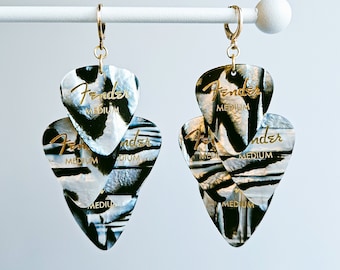 Guitar Pick Chandelier Earrings, Custom Color Guitar Pick Jewelry, Music Earrings, Musician Gift, Guitar Player Gift, Concert Merch