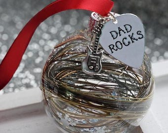 Personalized Guitar Pick Ornament, Guitar String Christmas Tree Ornament, Holiday Gift for Guitar Player Music Lover Musician