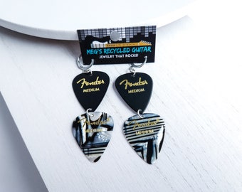 Music Lover Guitar Pick Earrings, Guitar Player Jewelry, Music Lover Gift, Nashville Bachelorette Party, Music Festival Concert Earrings