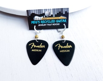 Custom Guitar Pick Earrings, Unique Music Jewelry, Rock & Roll Jewelry, Music Lover Earrings, Guitar Player Gift, Band Merch Rock Concert