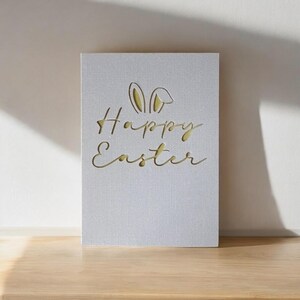 Frohe Ostern Hase Ohren Karte 4er Pack | Nettes personalisiertes Ostergeschenk & Gruß für Häschenliebhaber