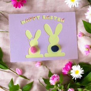 Duftende Osterhase Karte | Niedliches personalisiertes Ostergeschenk & handgemachte Grußkarte