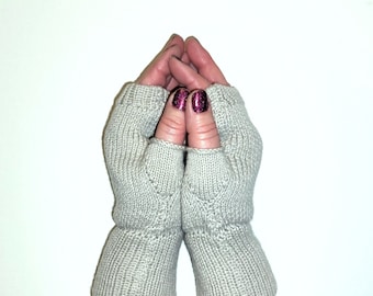 Fingerless gloves with merino wool and cashmere, wrist warmers