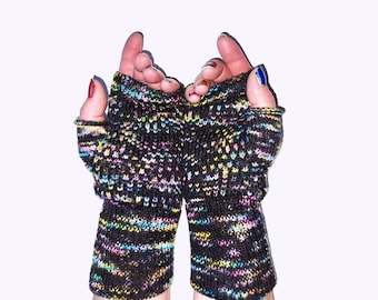 Wrist warmers, Gloves done in Luxurious Yarn from Blue Barn Fiber...City Rain Rain Colorway