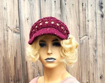 Newsboy Hat, Golf Cap, Lace Style, Merino Wool,  Mothers day, Birthday, Christmas, Anniversary, Hanukkah, etc.